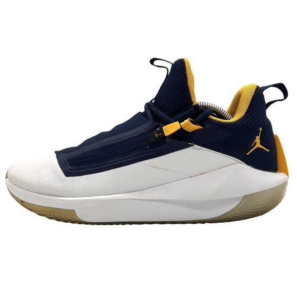 Jordan Jumpman Hustle Shoes Mens Size 10.5 Navy White Basketball Zip AQ0397-401 - Picture 1 of 10
